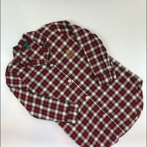 Ralph Lauren Long Pajama Flannel Christmas Monogram Gown